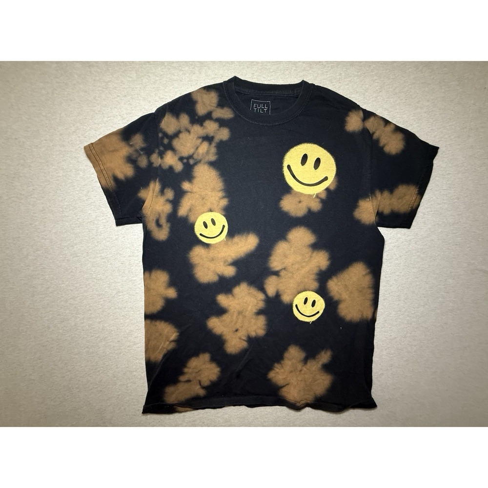 Full Tilt Men's Small Happy Face Tshirt Black/yellow